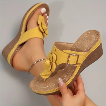 Women's Flower Wedding Wedge Slipper