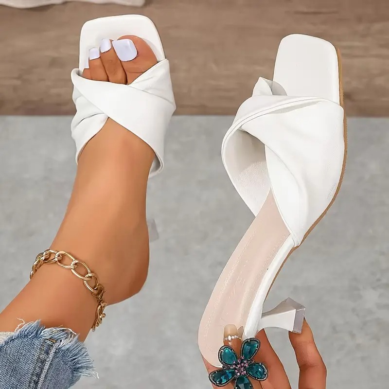 Women's Pleated Design High Heel Sandals