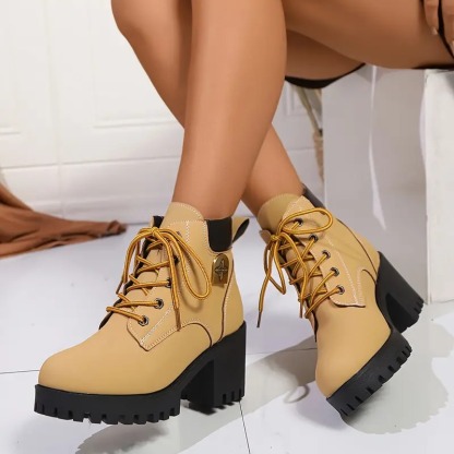 Chic Lace-Up Ankle Boots