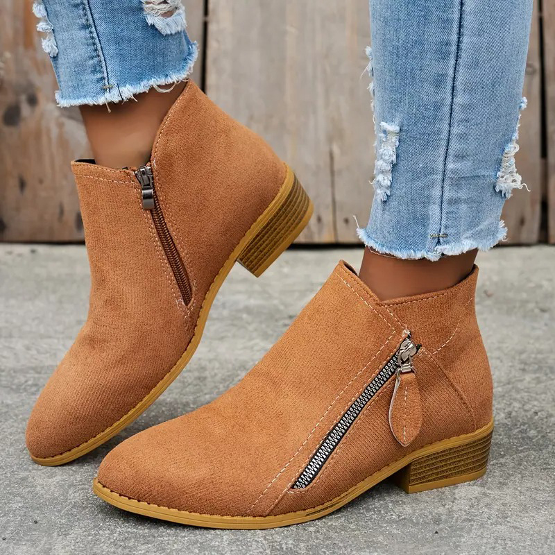Women's Retro Chunky Heel Ankle Boots