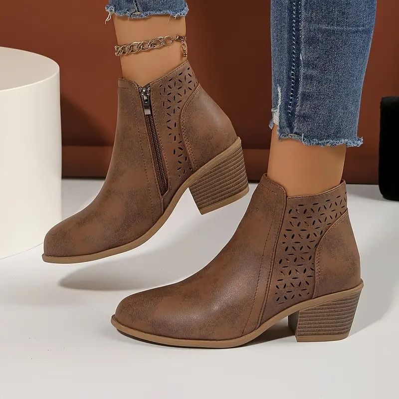 Women's Durable Chunky Ankle Boots