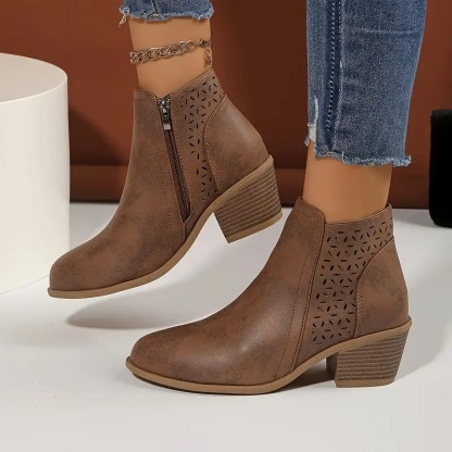 Women's Durable Chunky Ankle Boots