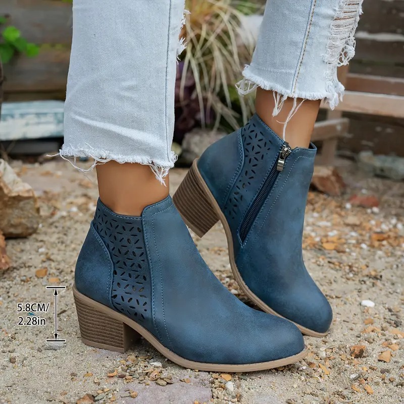 Women's Vintage Chunky Heel Ankle Boots
