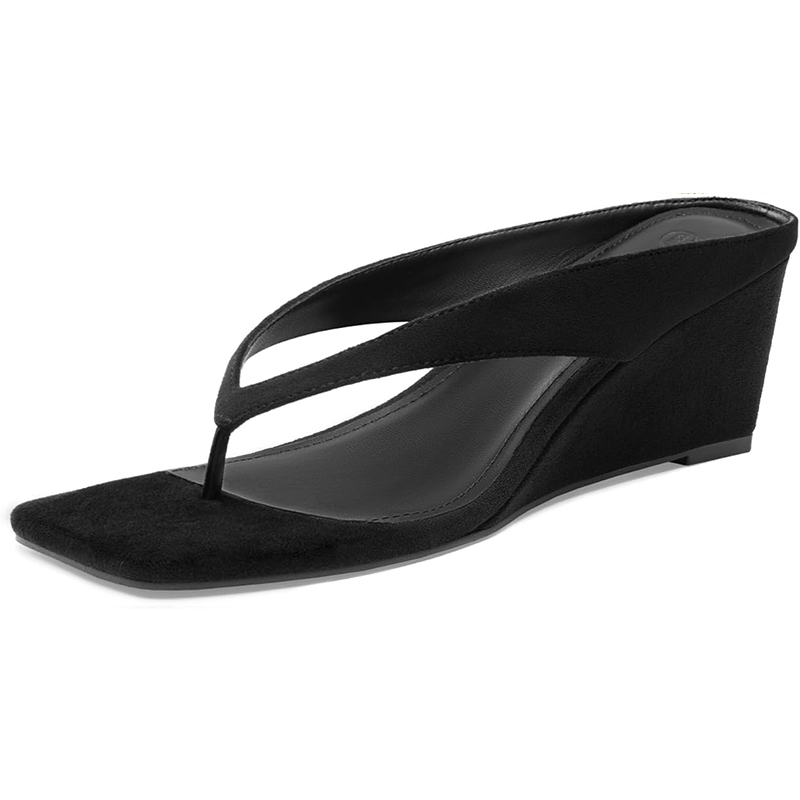 Women's Athlefit Trendy Dressy Low Wedge Sandals