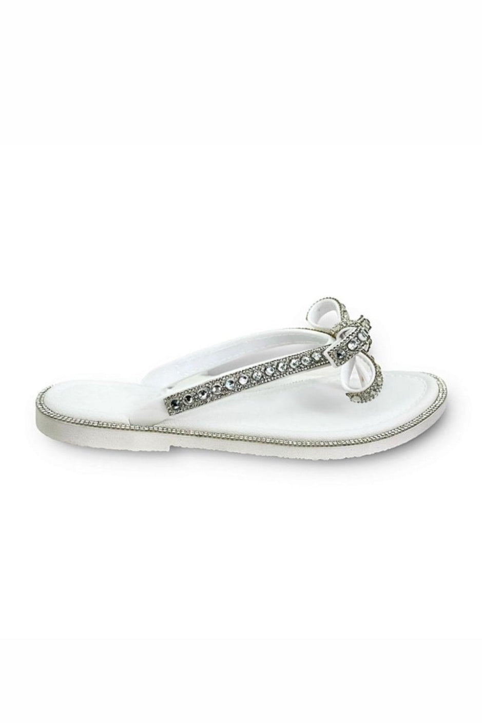 Women's Crystal Glamour Bow Flip-Flops