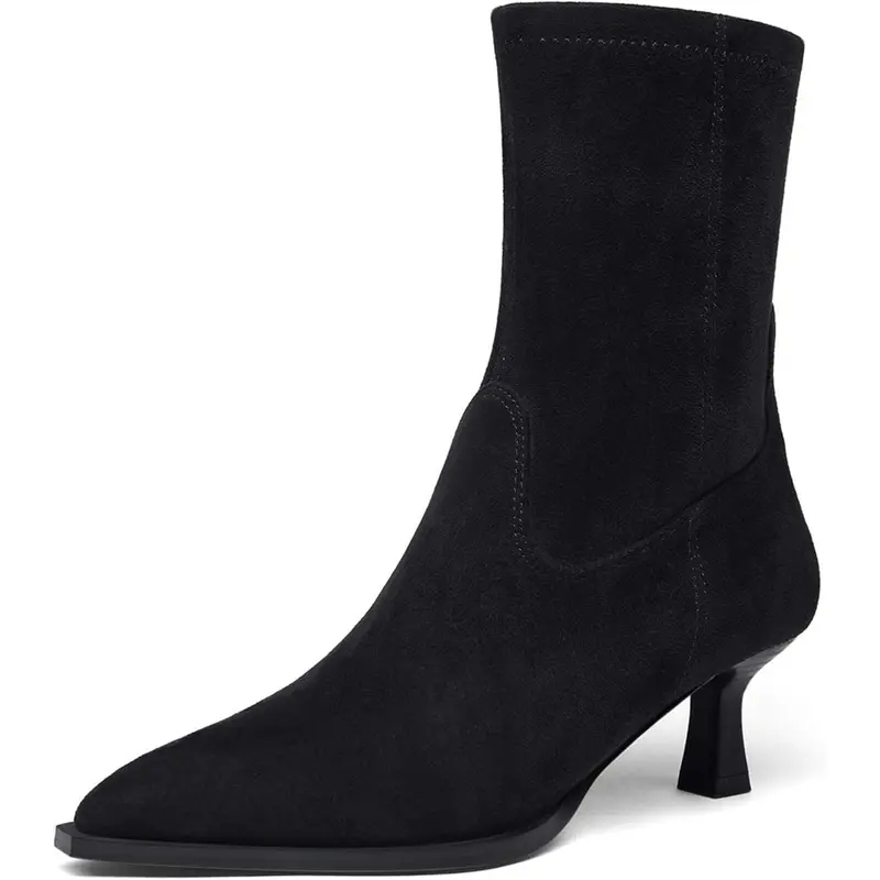 Women's Stacked Kitten Ankle Boots