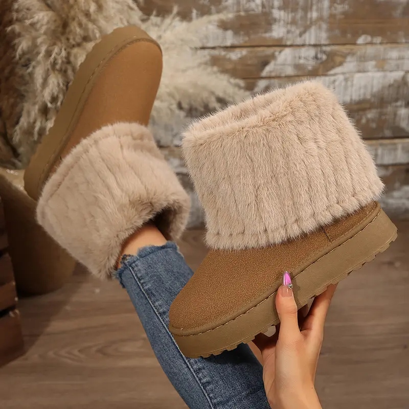 Women's Fluffy Faux Lined Snow Boots