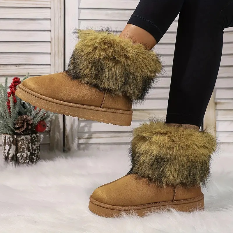 Thick Fur Trim Winter Snow Boots