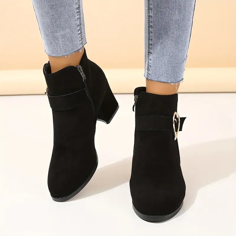 Women's Block Heeled Short Boots
