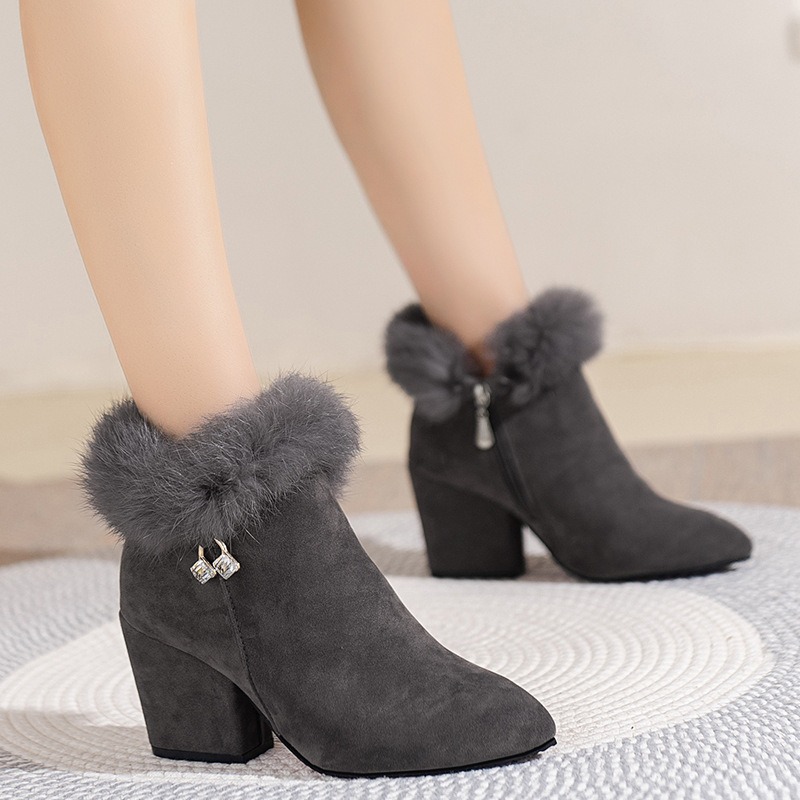 Elegant Solid Color Ankle Booties