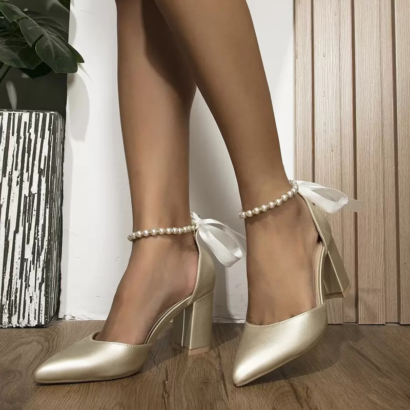 Crystal Bow Bridesmaid Heels