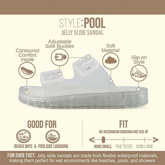Women's Waterproof Double Buckle Slides