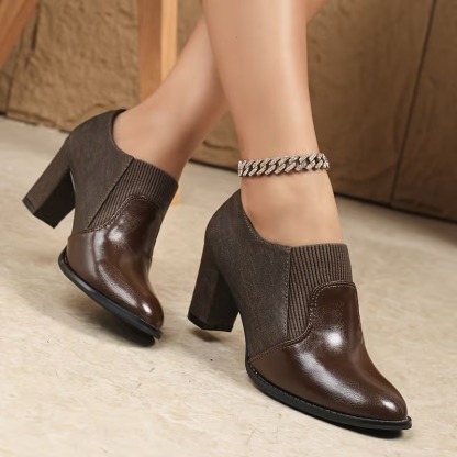 Women's Vintage Suede Chunky Heels