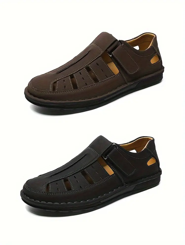 mens solid colour breathable sandals comfy non slip durable rubber sole beach water shoes for mens outdoor activities summer men s shoes details 13