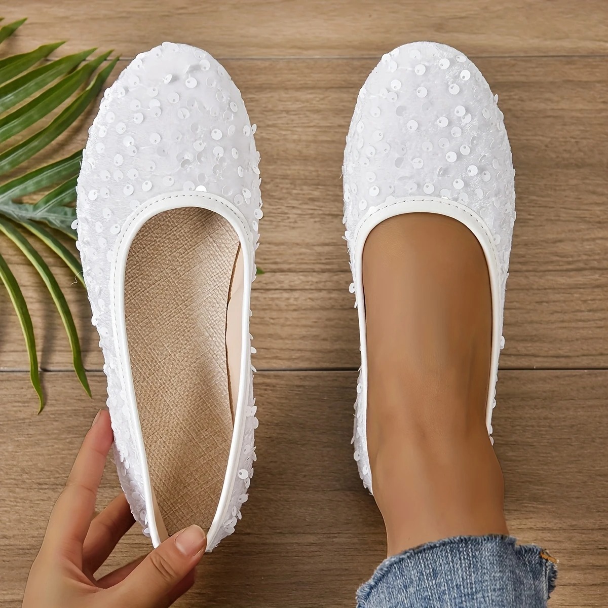 Women's Glitter Stylish Flat Shoes