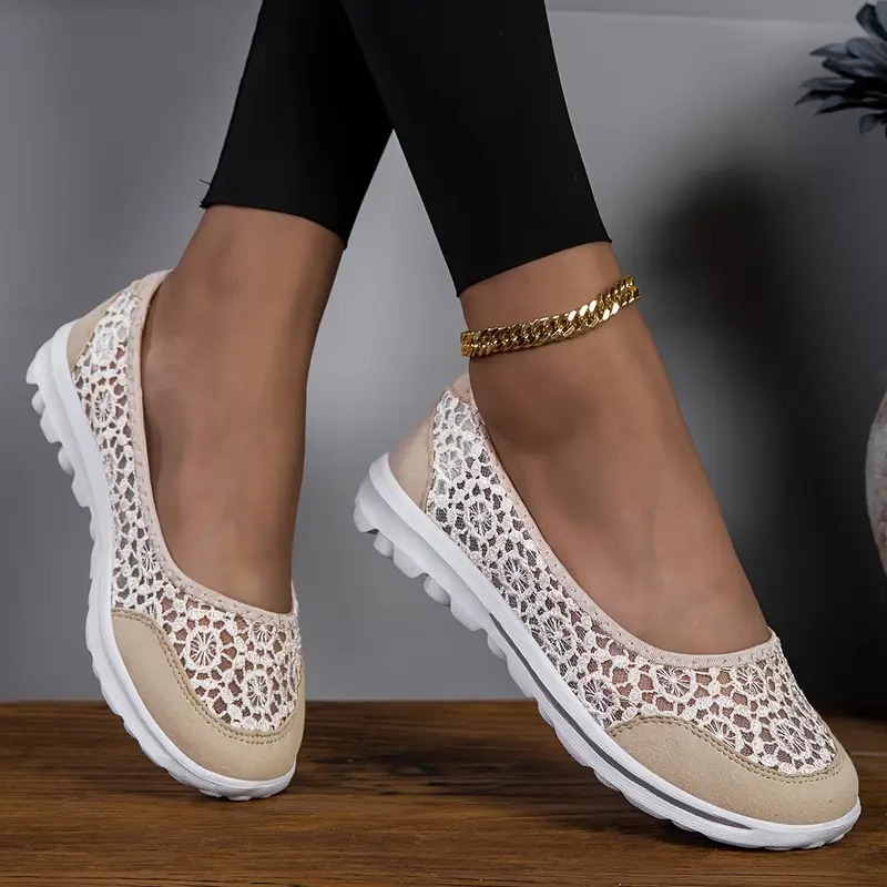Breathable Lace Mesh Flat Shoes