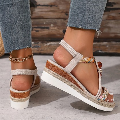 Bohemian Espadrille Wedge Sandals