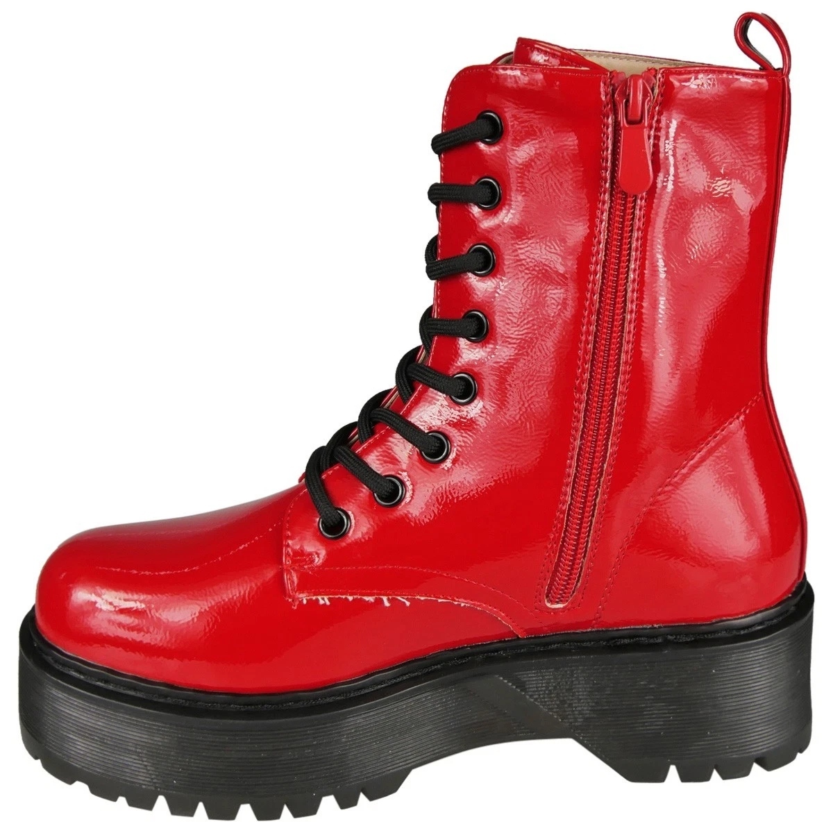 Ladies Punk Goth Zip Casual Boots