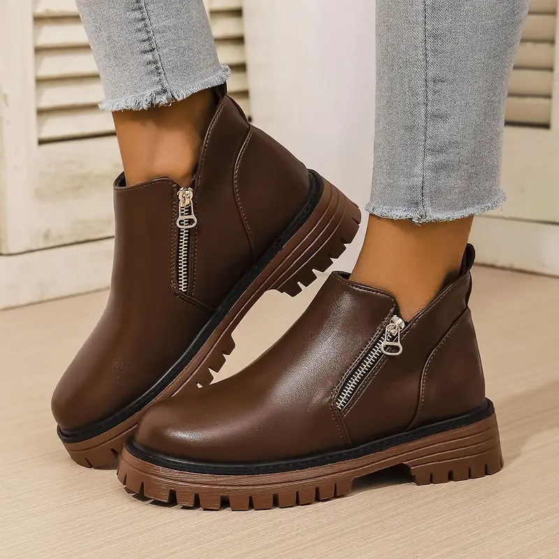 Women's Zipper Closure Ankle Boots