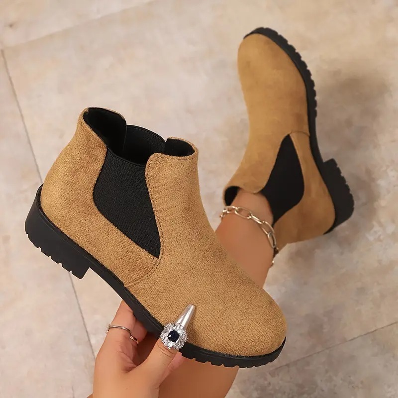 Women's Strap Low-Heel Chelsea Ankle Boots