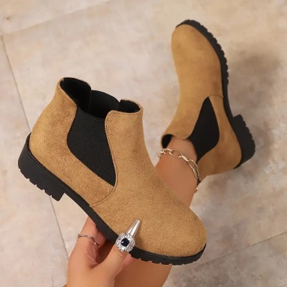 Women's Strap Low-Heel Chelsea Ankle Boots