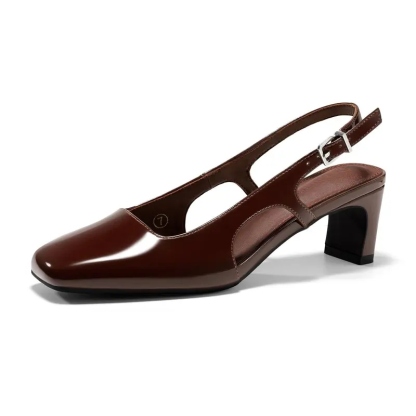 Women's Slingback Chunky Low Heels