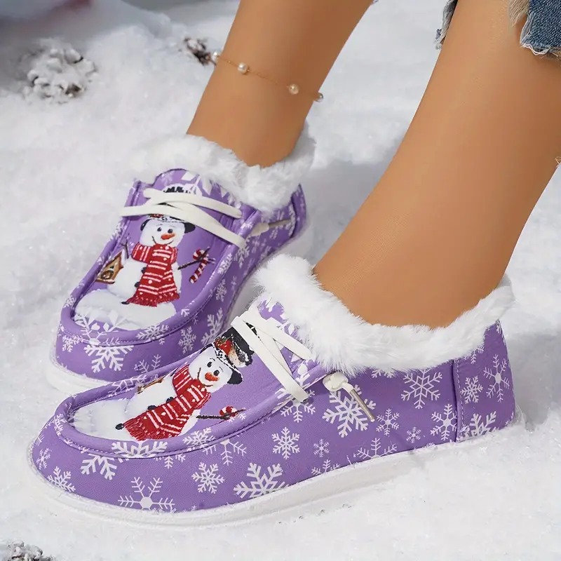 Christmas Snowman Thickened Warm Loafer