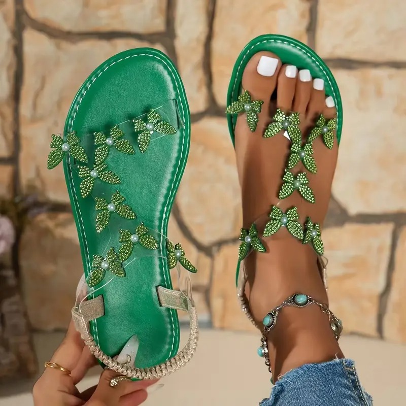 Elegant Rhinestone Butterfly Sandals
