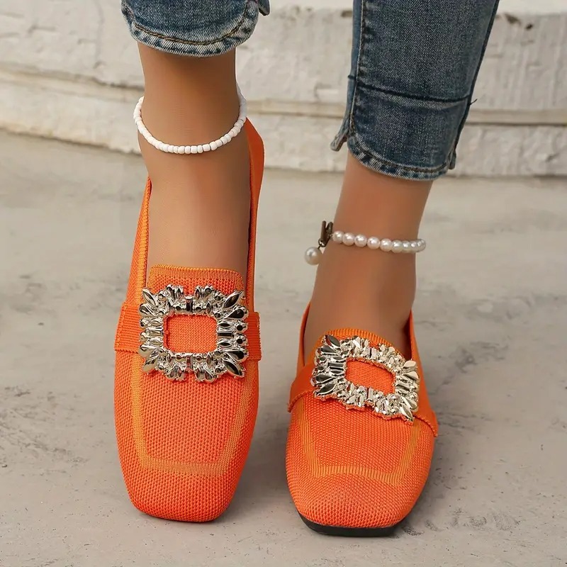 Women's Elegant Crystal Slip Flats