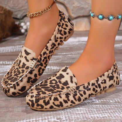 Women's Leopard Print Patchwork Loafers