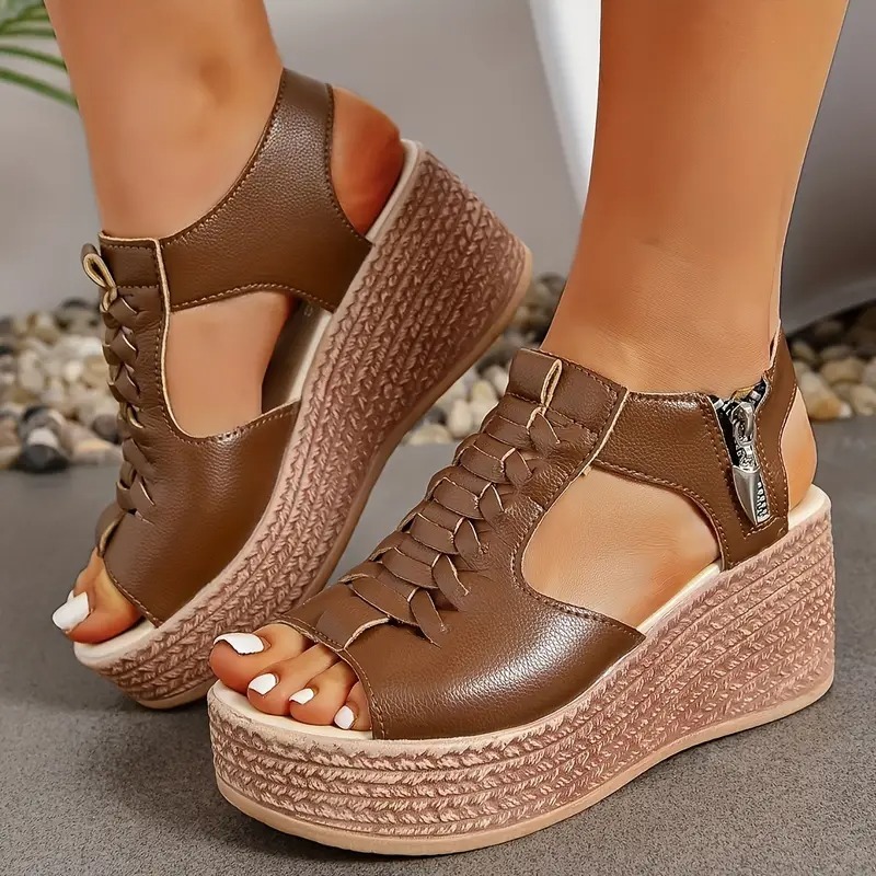 Stylish Fish Mouth Wedge Sandals