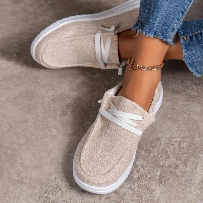 Women's Lace Up Canvas Loafer