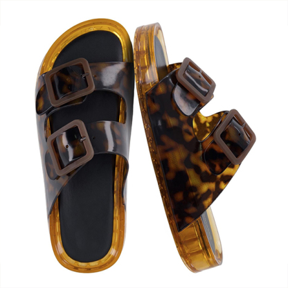 Women's Waterproof Double Buckle Slides