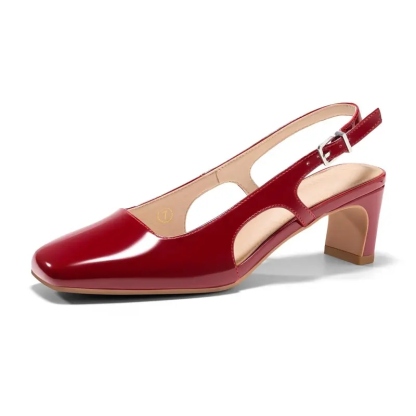 Women's Slingback Chunky Low Heels