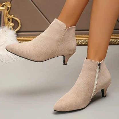 Women's Cute Small Kitten Heel Ankle Boots