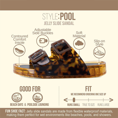 Women's Waterproof Double Buckle Slides