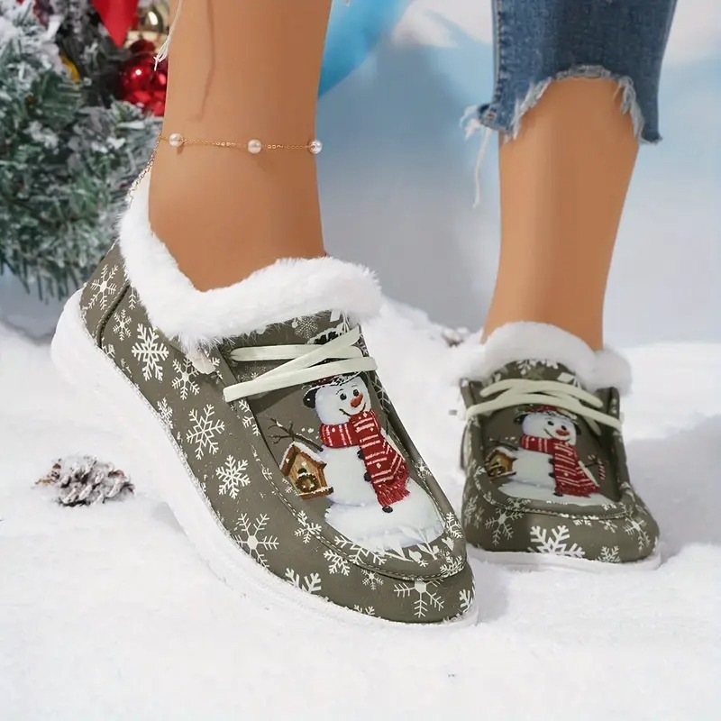 Christmas Snowman Thickened Warm Loafer