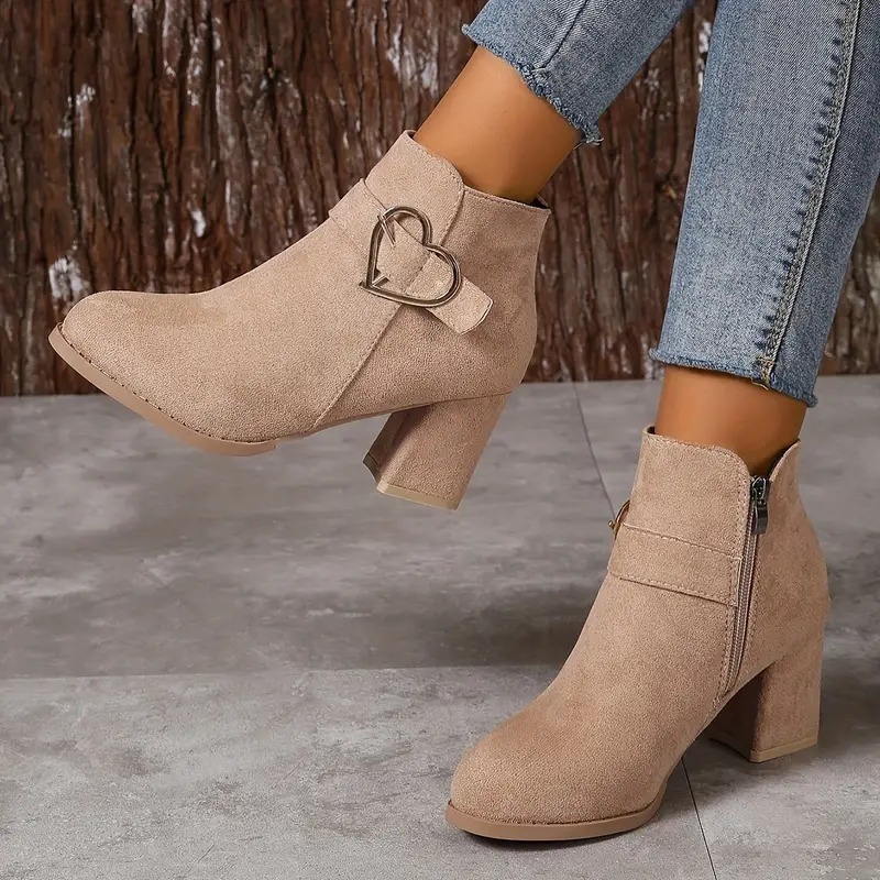 Women's Block Heeled Short Boots