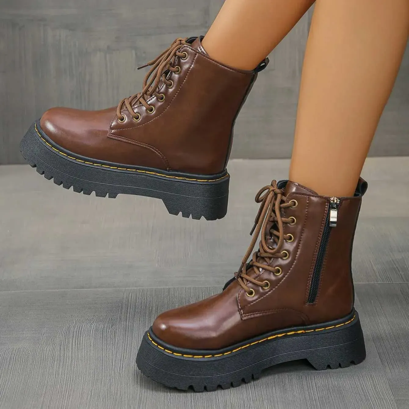 Women's Side Zipper Martens Boots