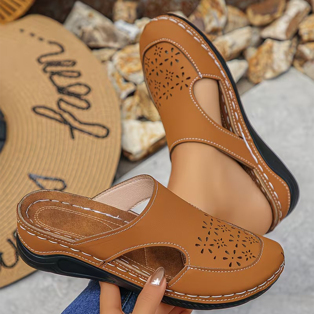 Women's Handmade Openwork Mules