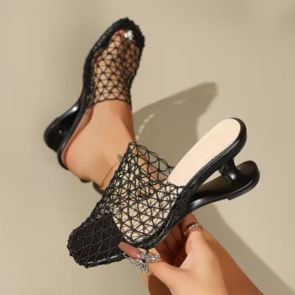 Women's Woven Mesh Upper Heel Slides