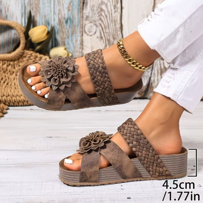 Women's Cross Strap Floral Sandals