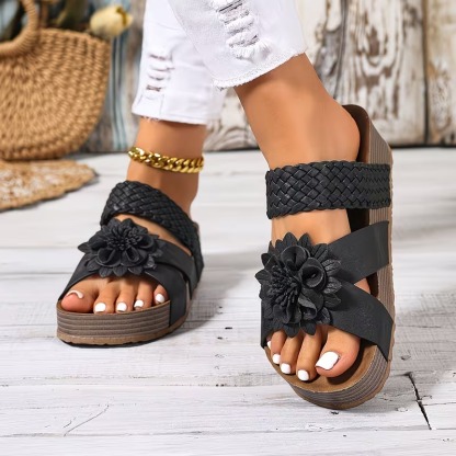 Women's Cross Strap Floral Sandals