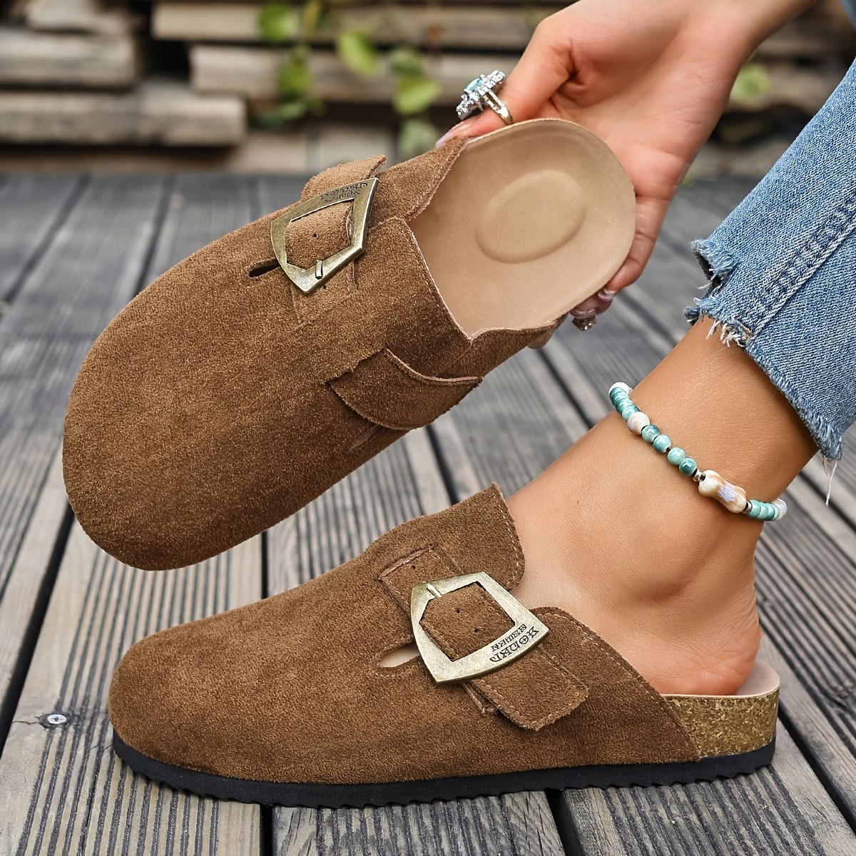 Women's Vintage Copper Buckle Loafers