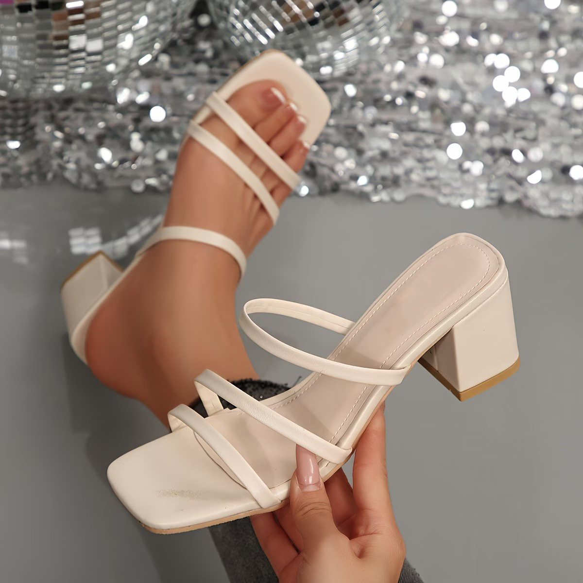 Women's Square-Toe Open Back Slippers