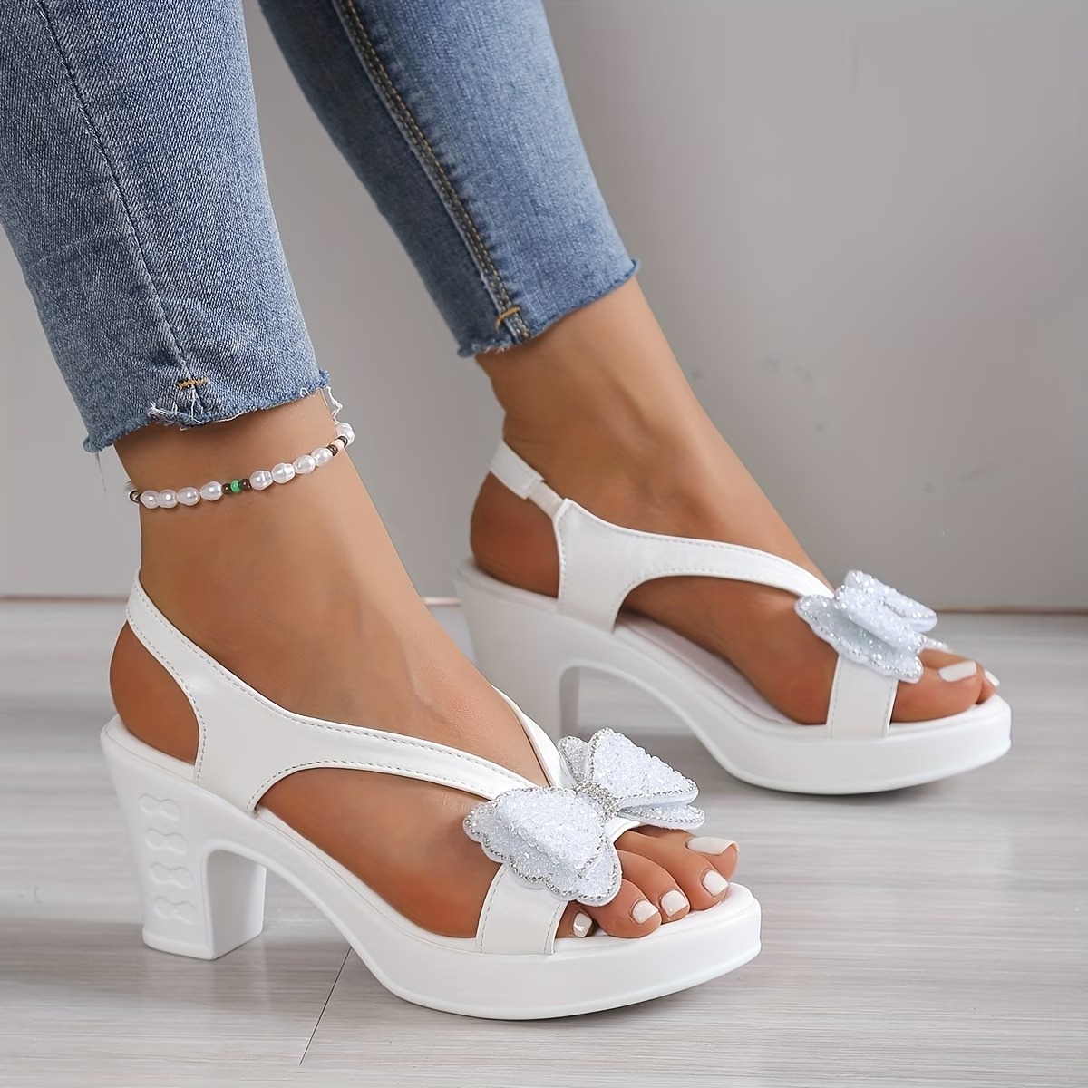 Women's Bow Chunky Sandals