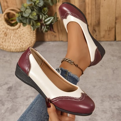 Women's Color Block Wedge Loafers