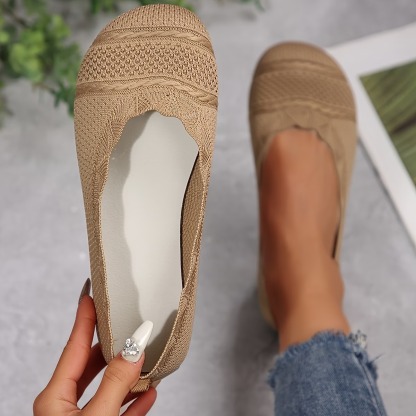 Women's Round-Toe Knitted Flats
