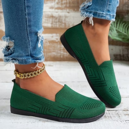 Women's Striped Mesh Flats