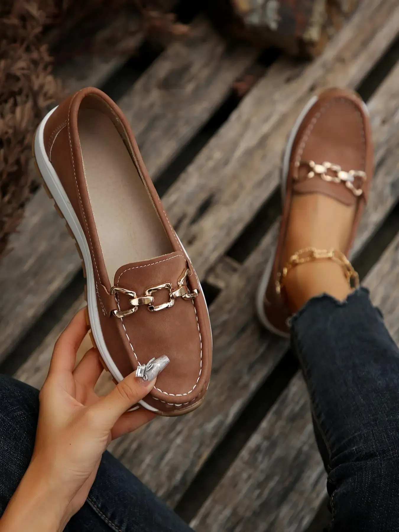 Women's Casual Chain Loafers